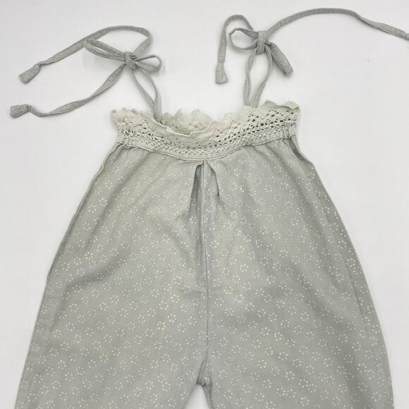 Akshu and Ing‎ Romper Overalls Tie Shoulders Gray Dots Lace Toddler Girl - Picture 6 of 10